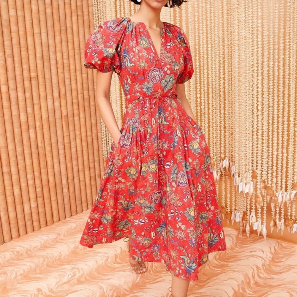 NWT ULLA JOHNSON Carina midi dress Sz 6